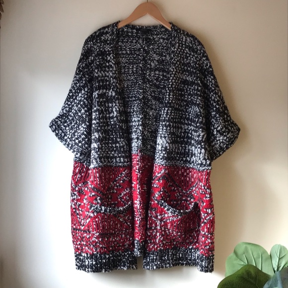 NWOT Forever 21 Size Large Oversized Short Sleeved Open Front Cardigan - Picture 2 of 5